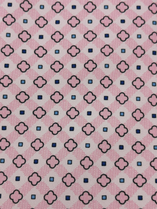 Rounded Cross Pattern Pink tie