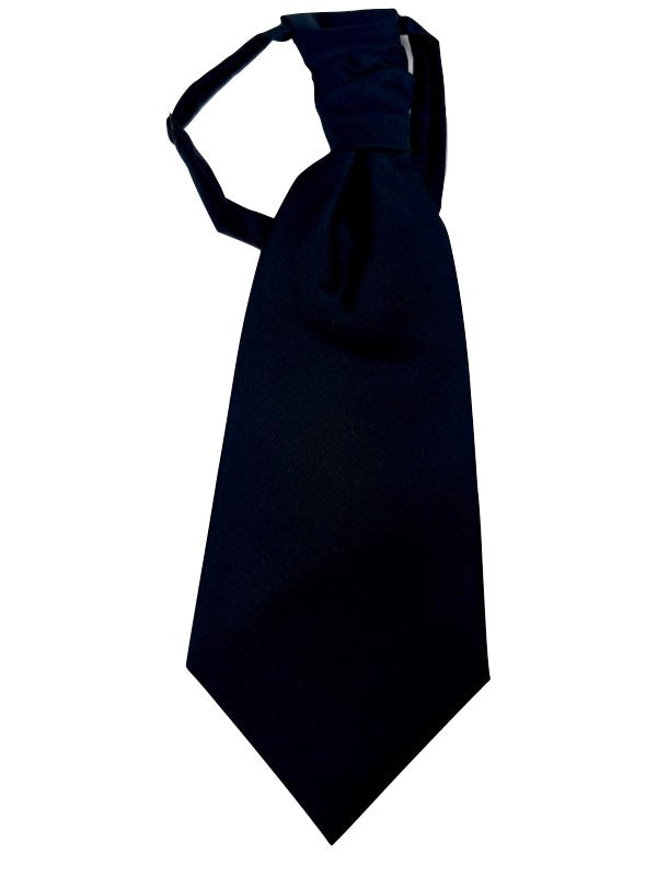 Ceremony Silk Satin Ascot Cravat in Black