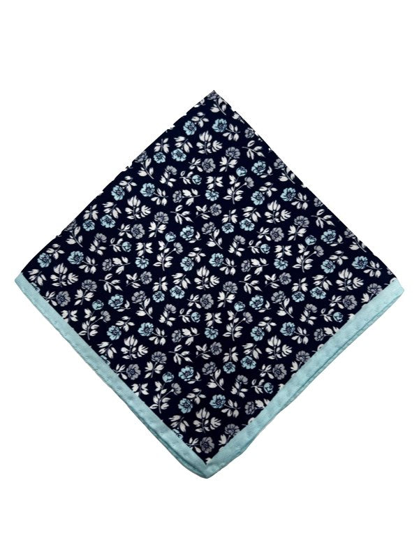 Frosted Midnight Floral Pocket Square