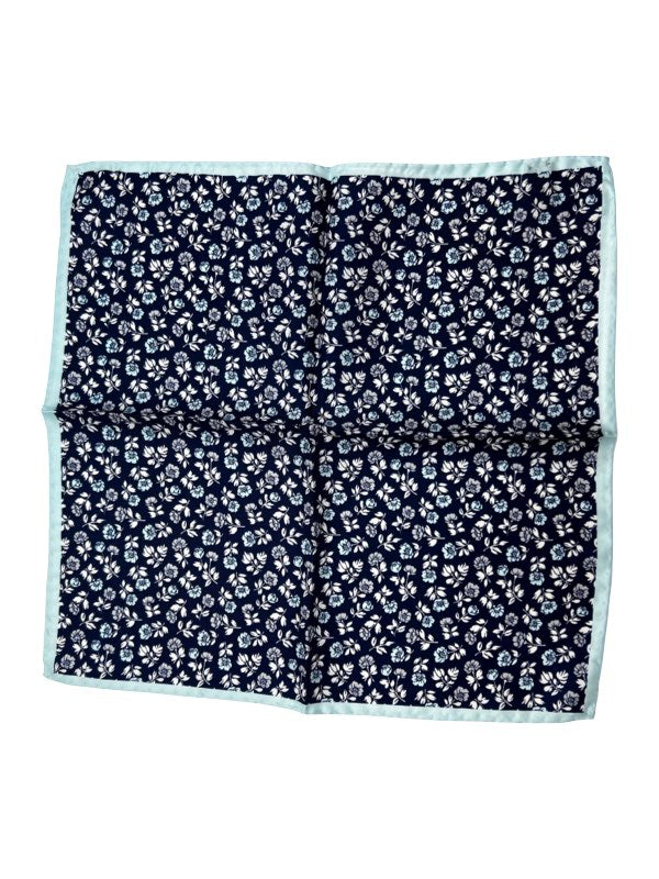 Frosted Midnight Floral Pocket Square