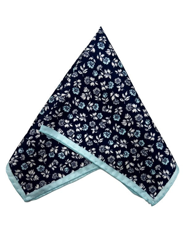 Frosted Midnight Floral Pocket Square