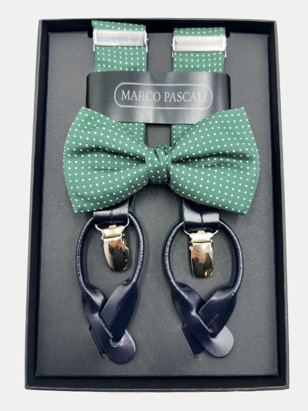 Forest Dots Matching set of Bowtie & Braces