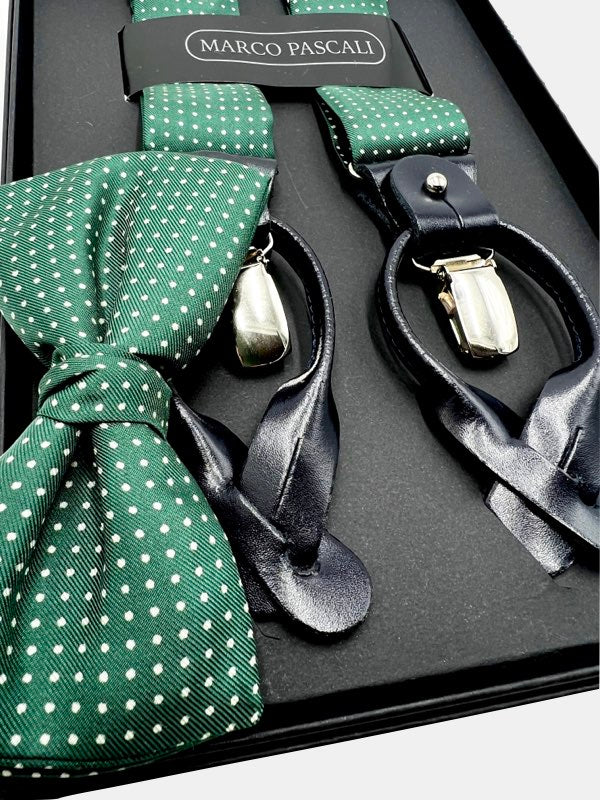 Forest Dots Matching set of Bowtie & Braces