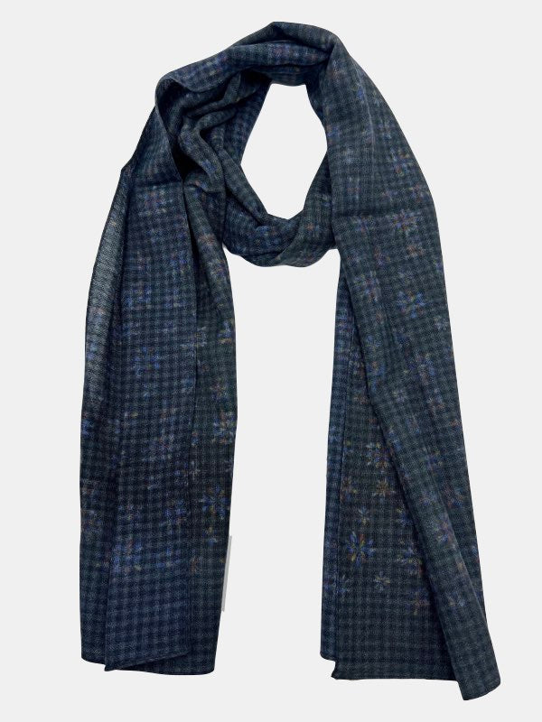 Midnight Elegance Checkered Scarf