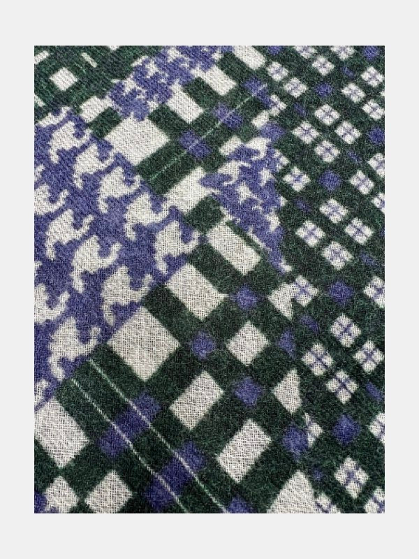 Indigo Check Fusion Scarf