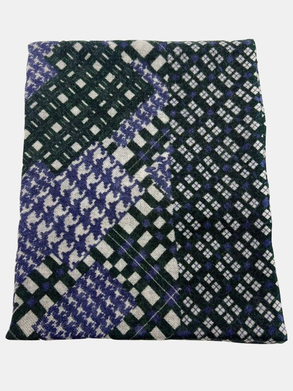 Indigo Check Fusion Scarf