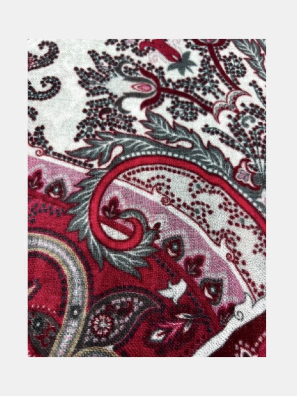 Crimson Paisley Elegance Scarf