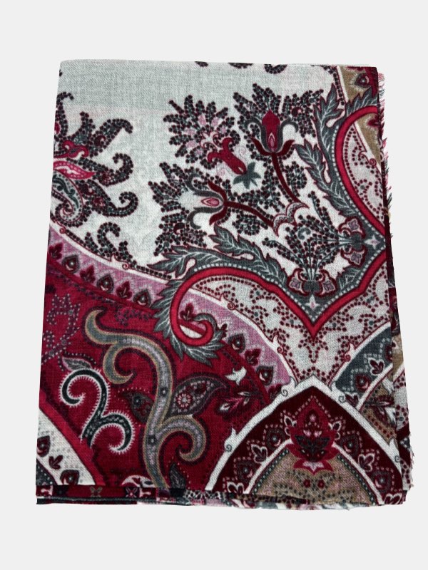 Crimson Paisley Elegance Scarf