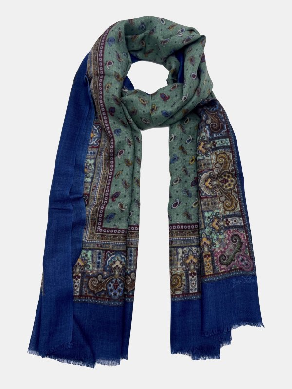 Emerald and Sapphire Majesty Paisley Scarf