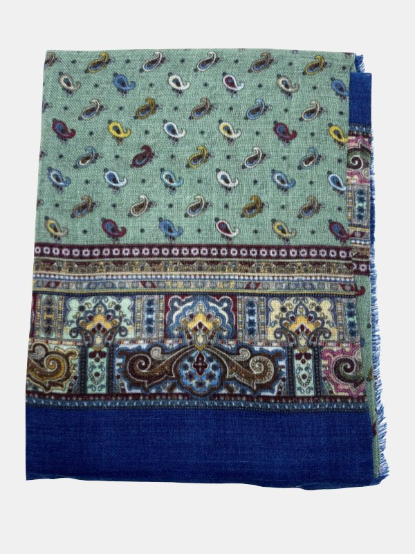 Emerald and Sapphire Majesty Paisley Scarf