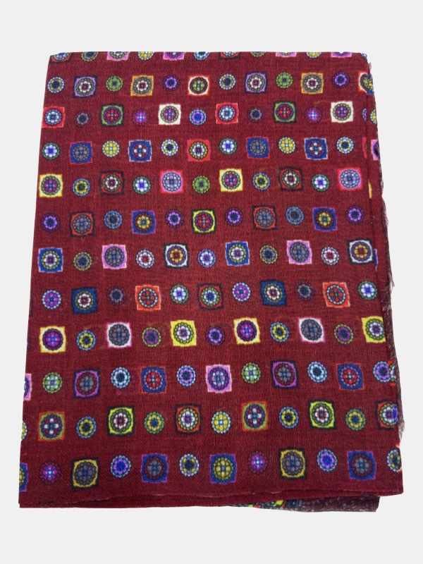 Medallions Tapestry Scarf in Red