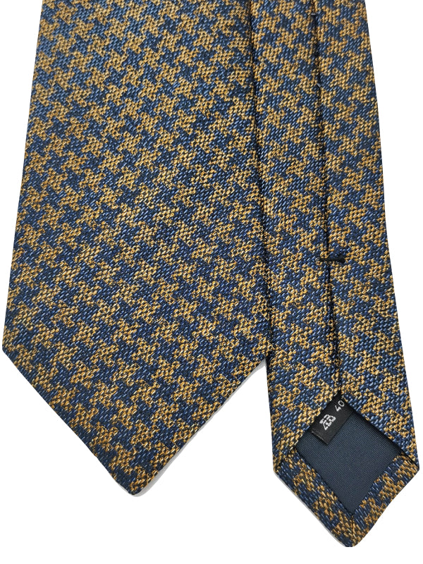 Dizzy Houndstooth Brown and Blue tie