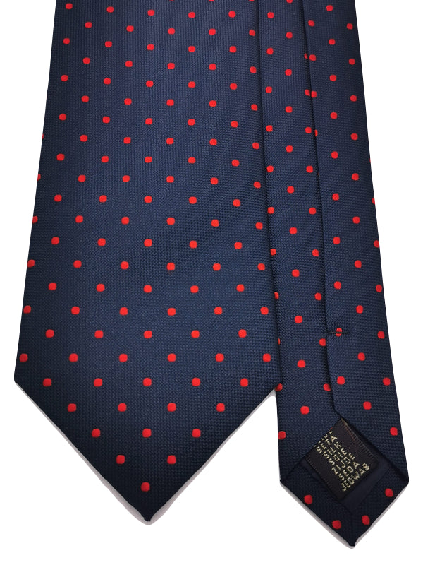 Red Polka Dots in Navy