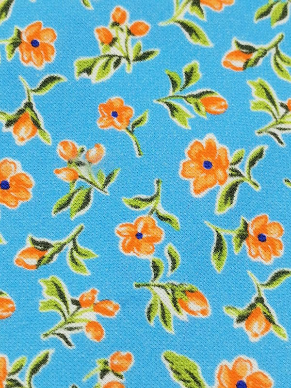 Sky Blue Spring Bouquet tie fabric zoom