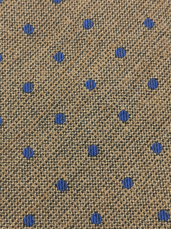 Corbata de Lana Marrón con Lunares Azules
