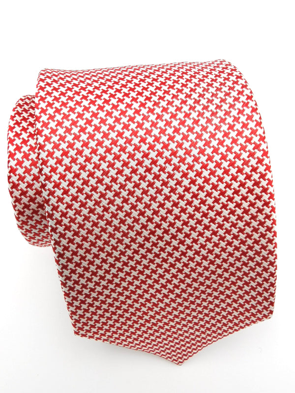 White Houndstooth In Red