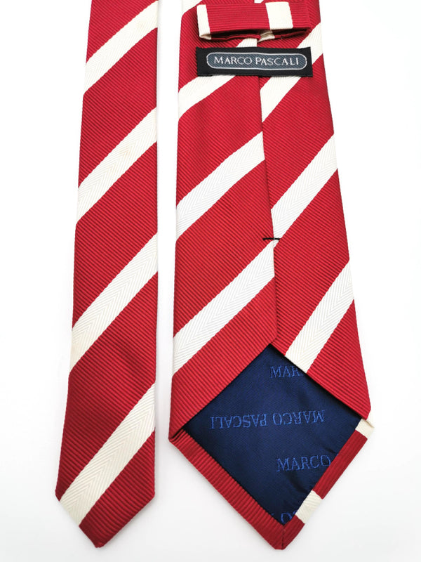 Classy Belvedere stripe tie tipped logo