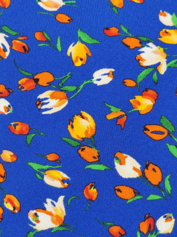 Tulips in the air tie fabric zoom